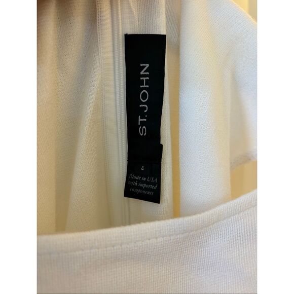 NWOT St John white italian knit dress Sz 4, $995 E7 - Picture 4 of 8